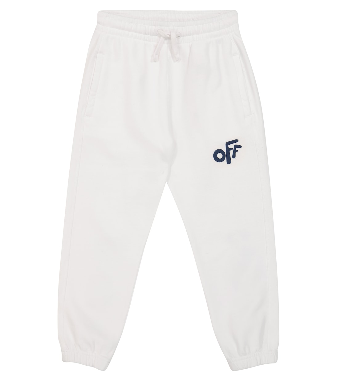 

Хлопковые спортивные брюки с логотипом Off-White Kids, White Navy Blue