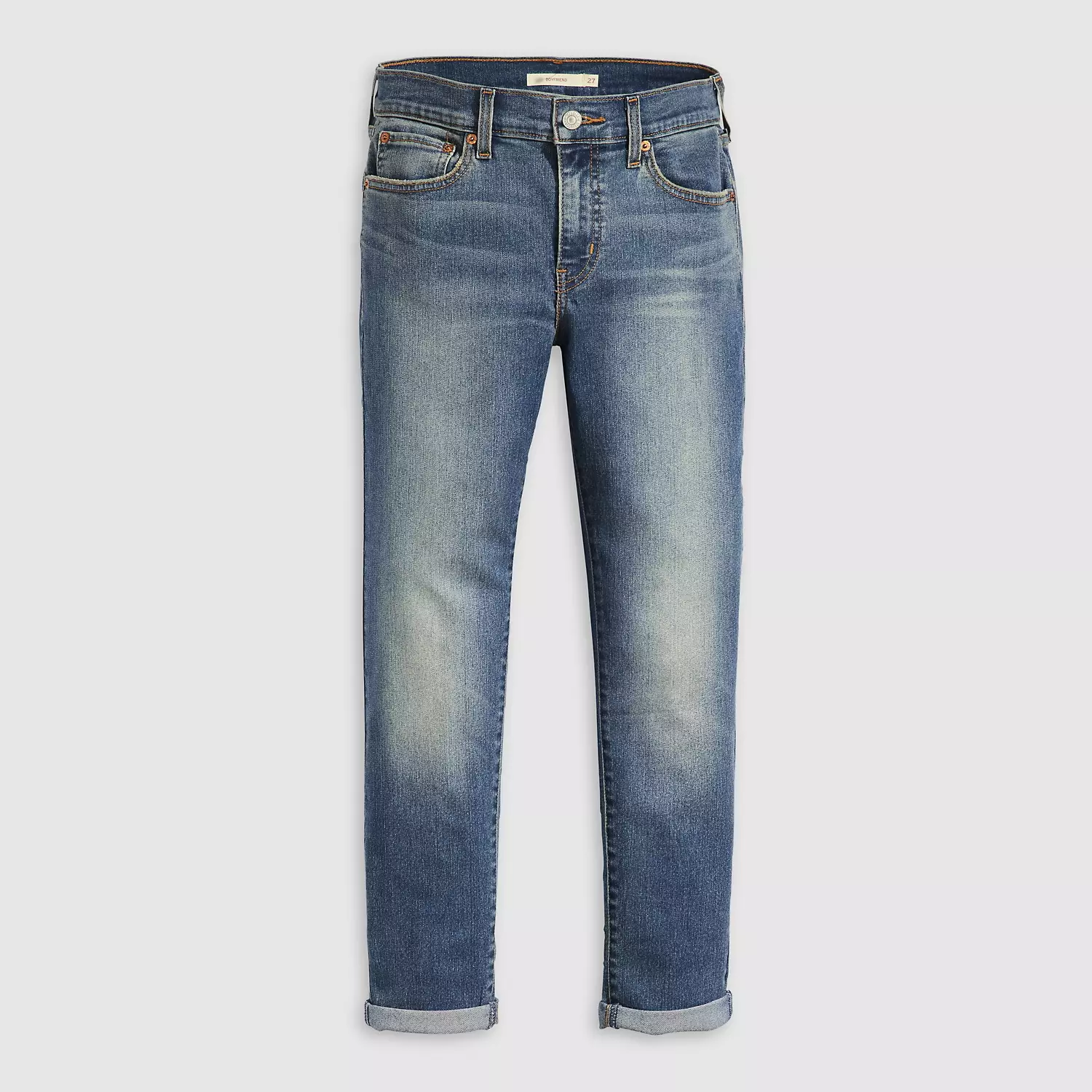 Женские джинсы-бойфренды со средней посадкой Levi's, цвет Working Late - Medium Wash — фото 4