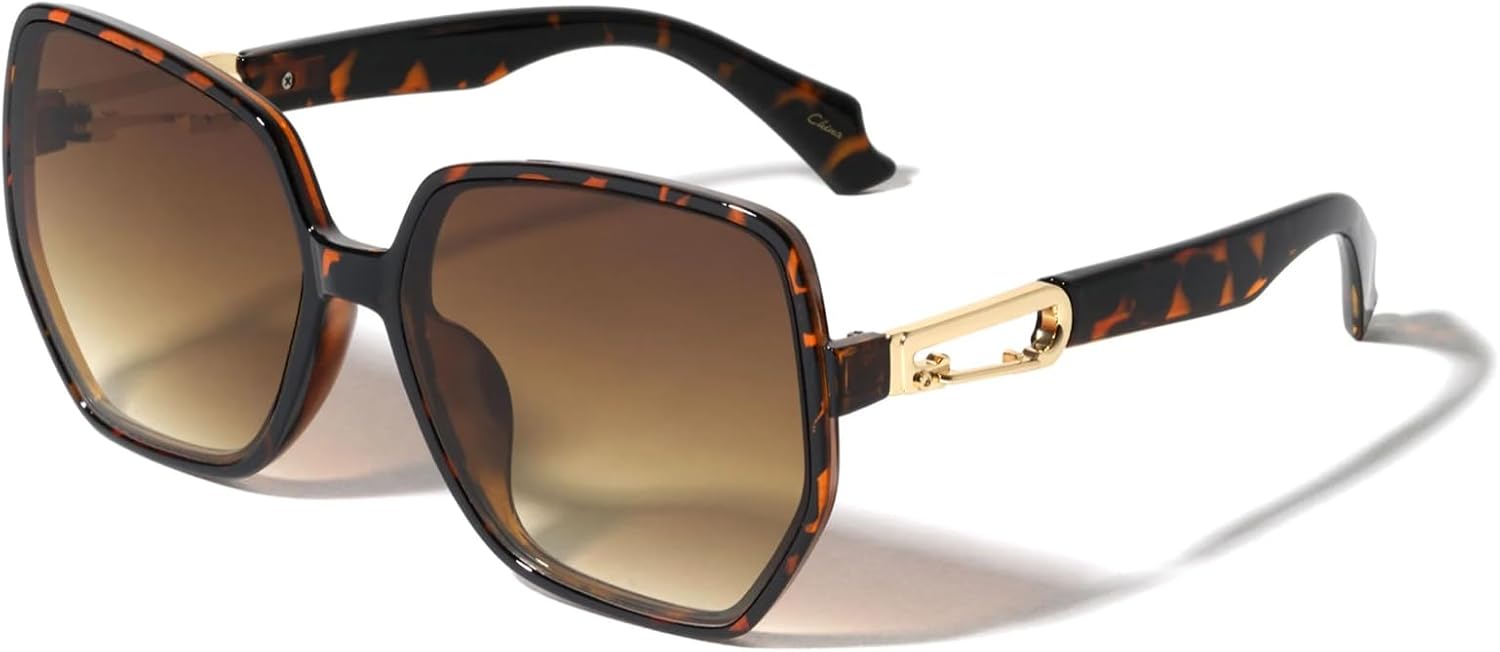 

Женские солнцезащитные очки Dweebzilla Oversized Square Butterfly Jackie O в стиле ретро, ​​дизайнерские, большие, модные, с защитой от УФ-излучения UV400, гибридные, Brown Tortoise Frame - Brown Gradient Lenses