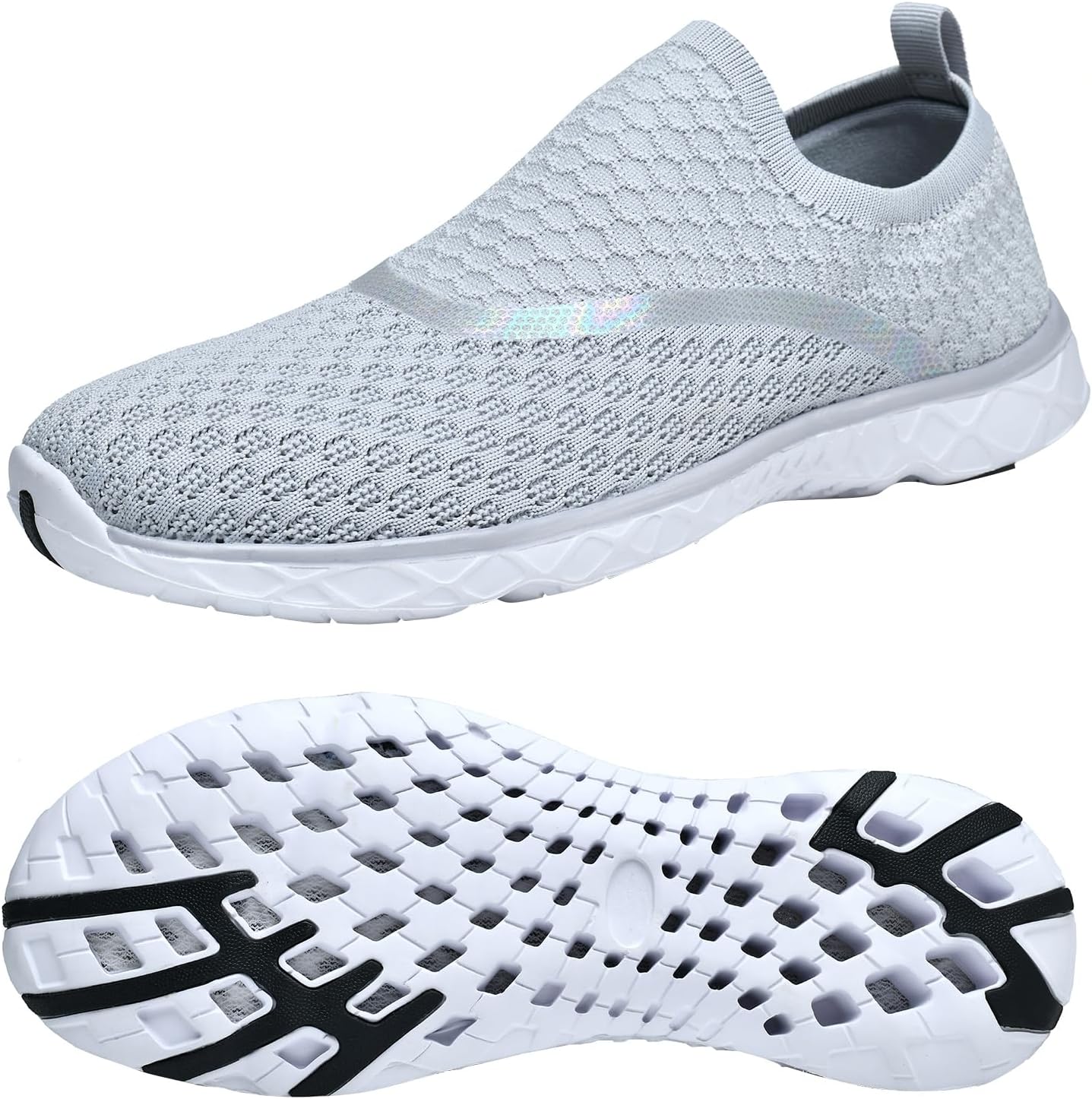 

Мужские водные кроссовки с быстрой сушкой, слив за 3 секунды и для плавания, походов, йоги Zhuanglin, серый