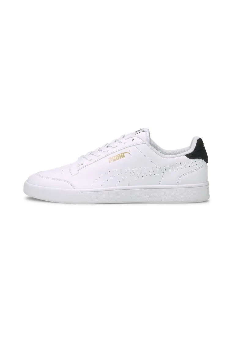 Кроссовки перфорированные, Shuffle Puma, белый/черный/золотой — фото 3