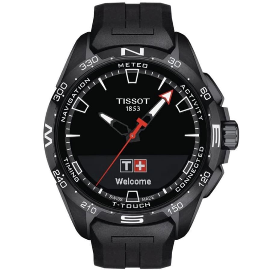

Мужские часы Tissot T-Touch Connect Solar с черным циферблатом и резиновым ремешком T121.420.47.051.03