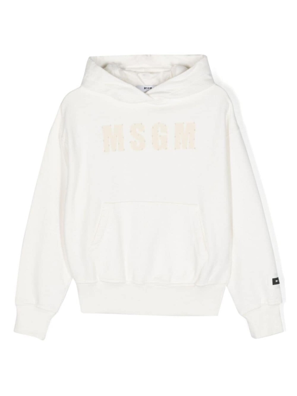 

MSGM Kids худи с эффектом потертости и логотипом, белый