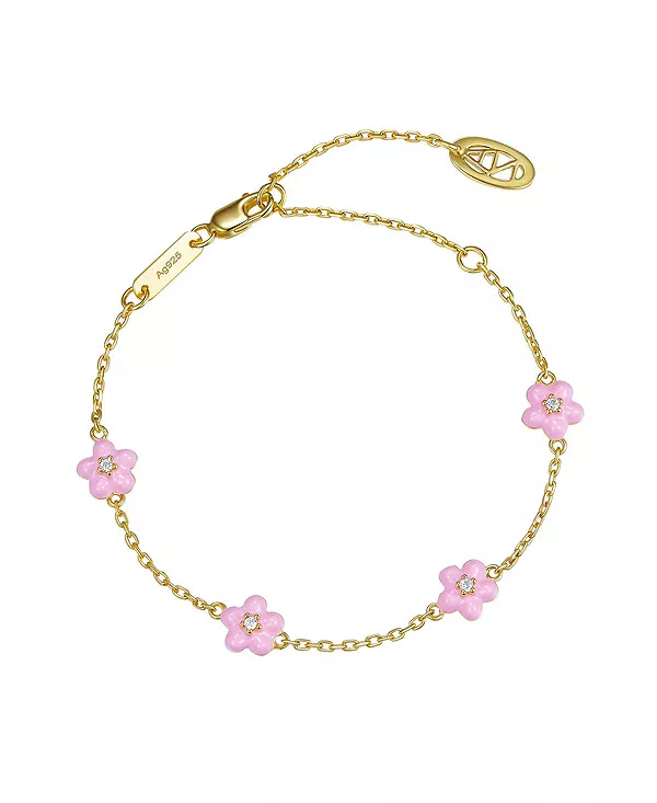 

Маленький розовый браслет с ромашками Anna Zuckerman, pink