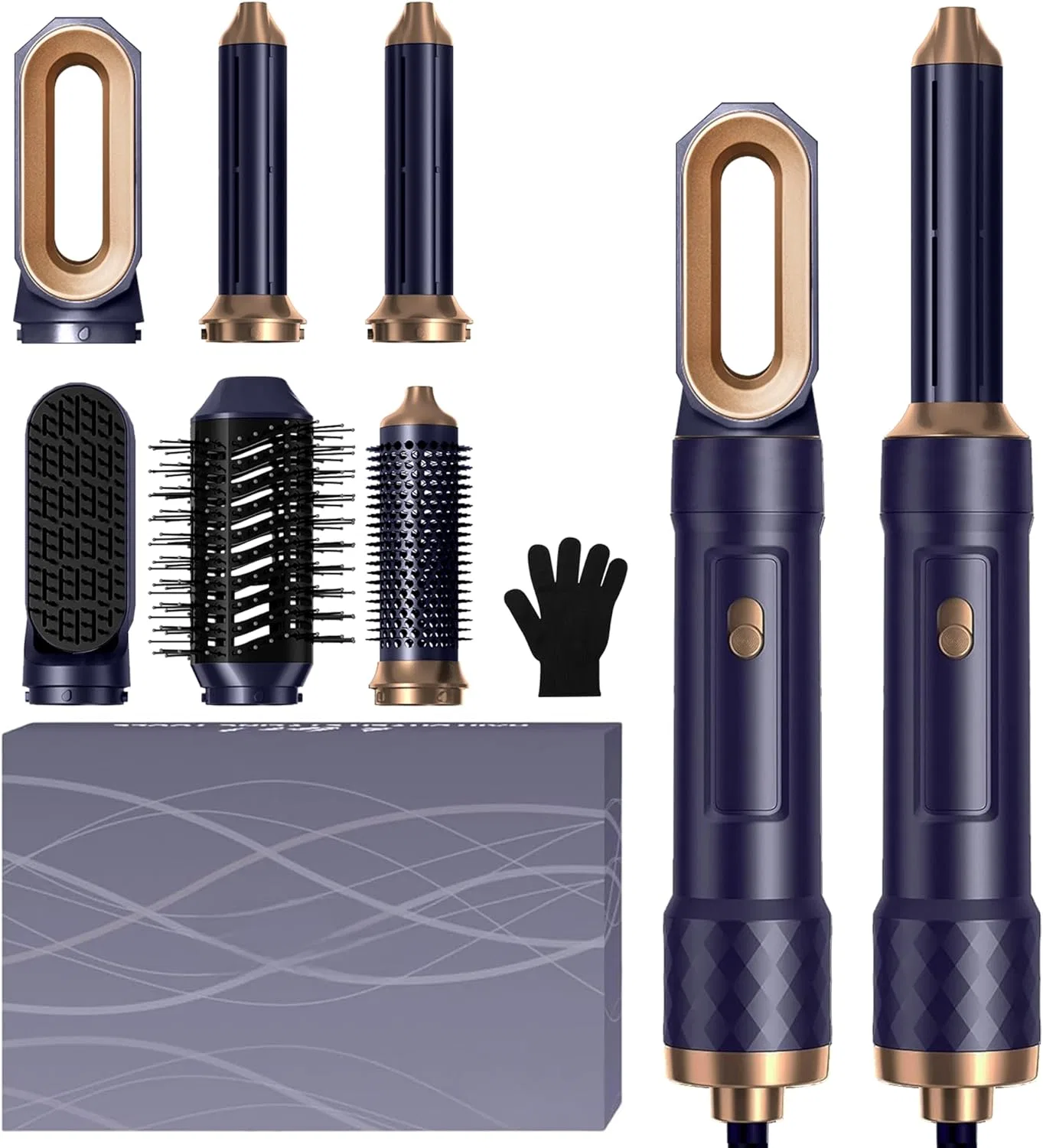 Набор для укладки волос Hairstyler 6-в-1 Pro с феном и стайлером Umiga, Blue