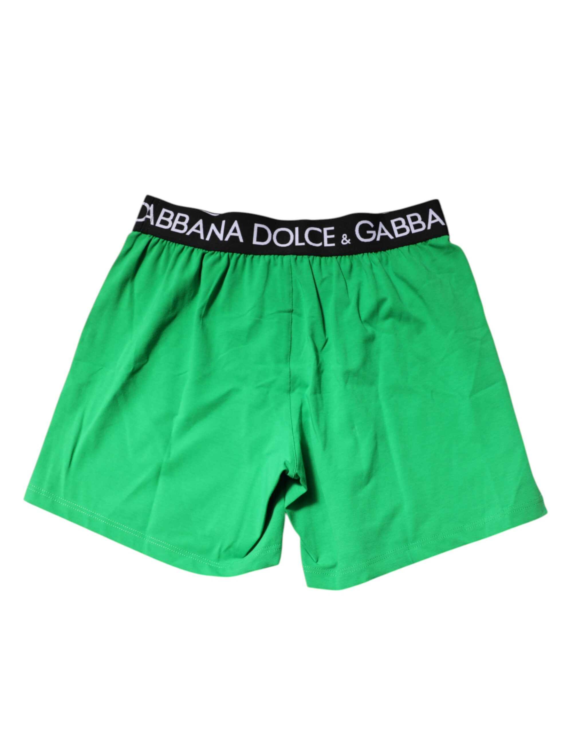 Зеленые хлопковые шорты-боксеры, нижнее белье Dolce & Gabbana, зеленый — фото 3