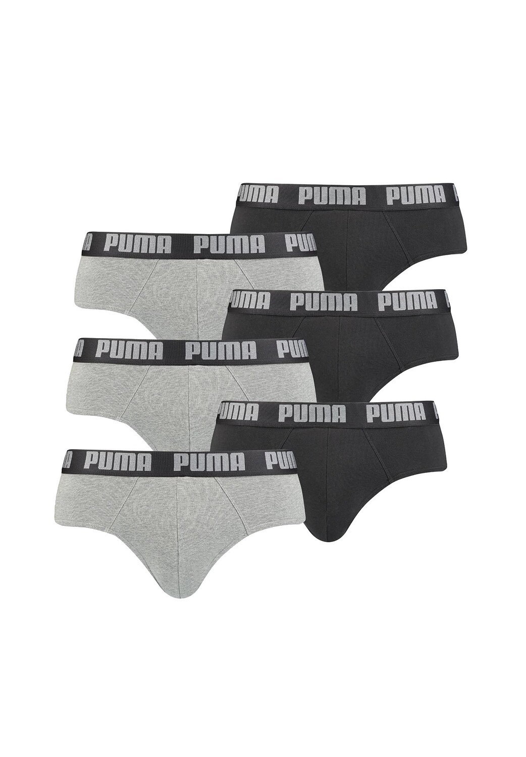 

Боксеры Puma Boxershorts PUMA BASIC BRIEF 6P, цвет 691 - dark grey melange / black