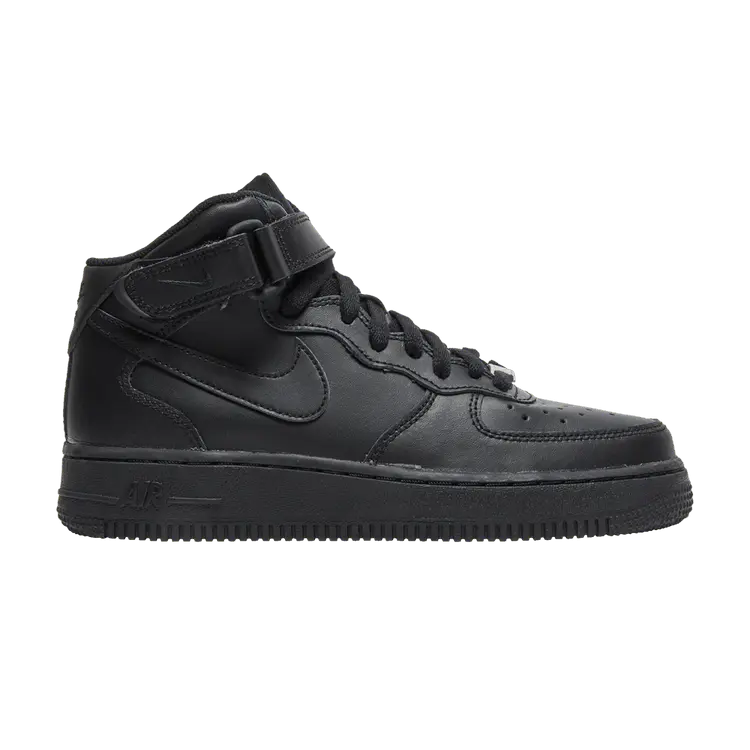 

Кроссовки Nike Air Force 1 Mid LE GS 'Triple Black', черный