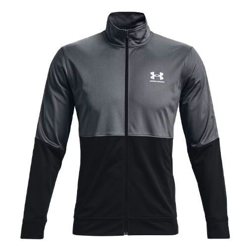

Куртка pique track jacket 'pitch grey' Under Armour, серый