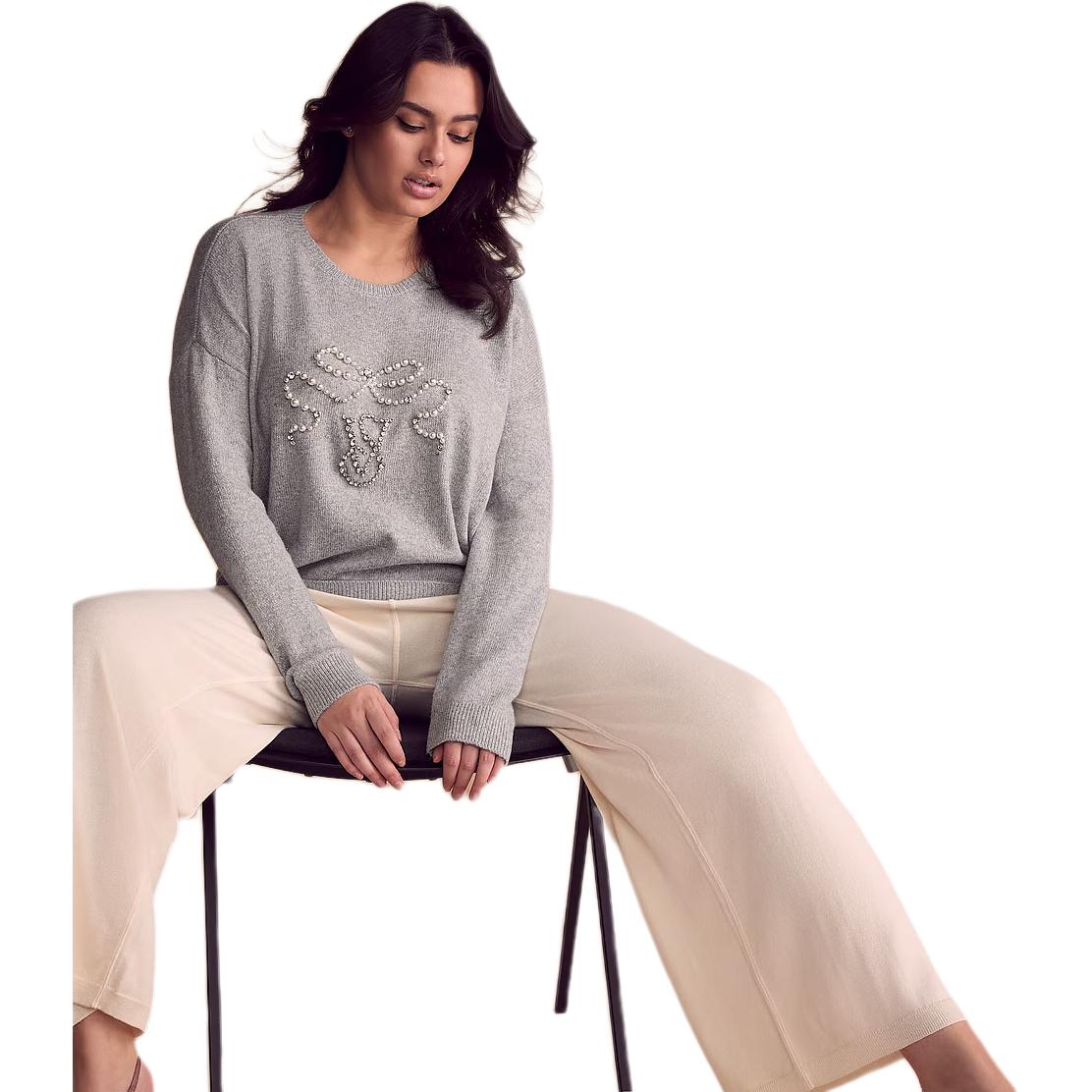 Свитер с декором / MHG Knitwear Women's Medium Gray Victoria's Secret, серый/серый — фото 3
