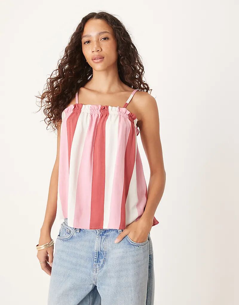 

Топ-трапеция ASOS DESIGN в розовую полоску