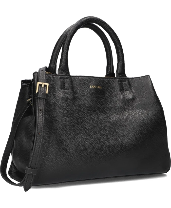 

Черная кожаная сумка Loulou Essentiels, черный