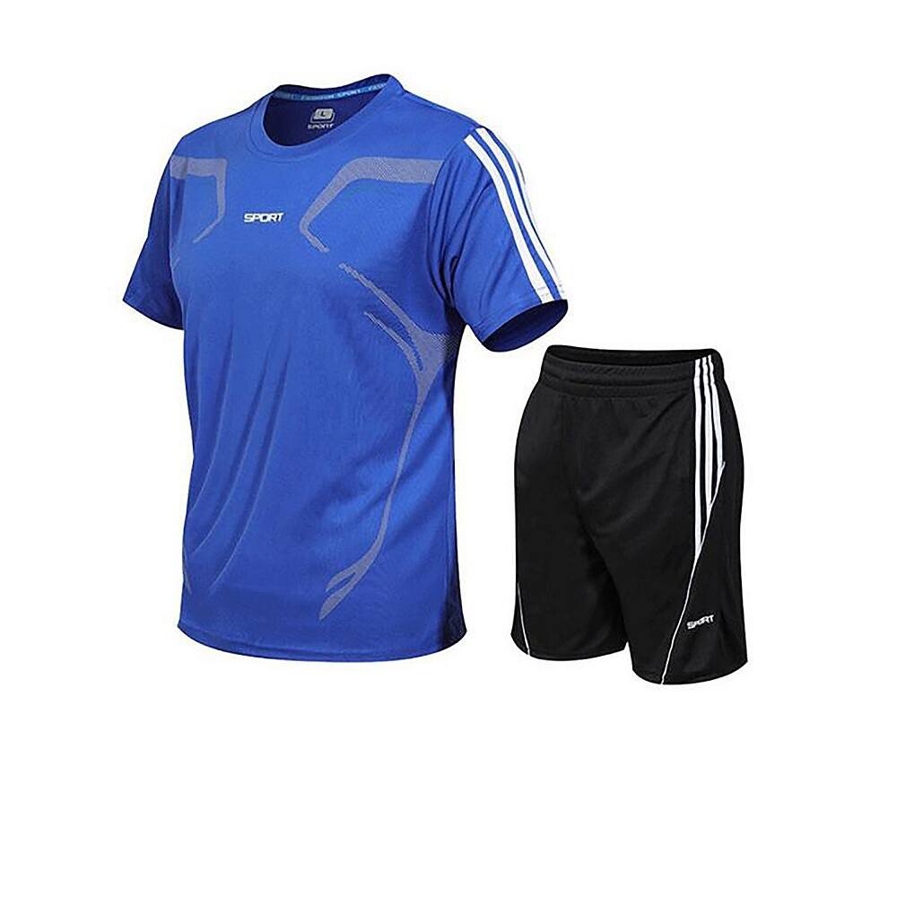 

Мужской комплект из футболки и спортивных шорт Braveman Active Workout из 2 предметов, синий