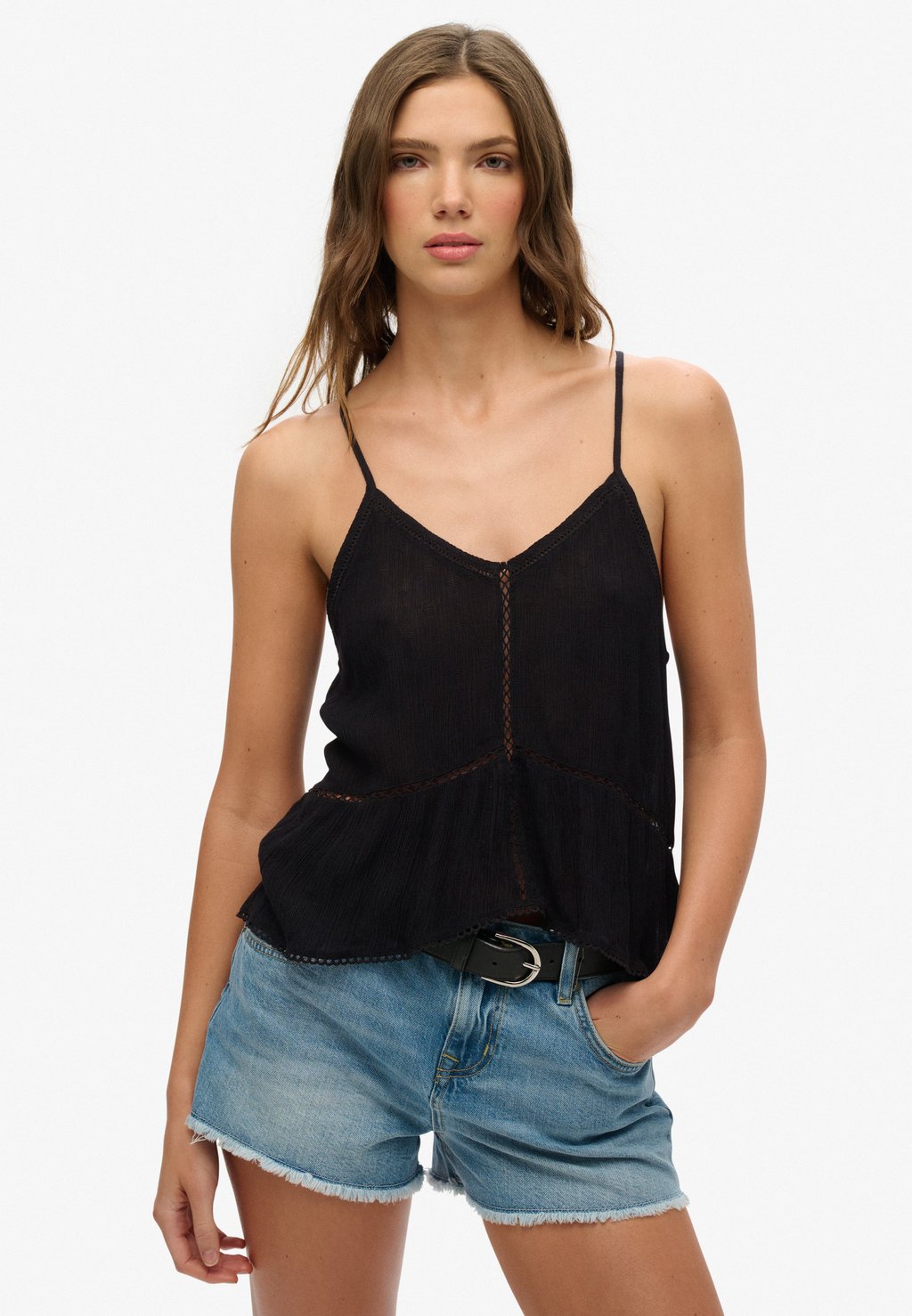 

Топ LADDER TRIM CAMI Superdry, черный