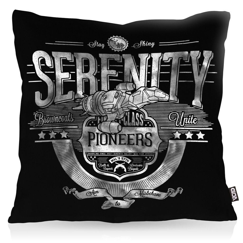 

Чехол на подушку VOID Serenity Firefly, полиэстер, водонепроницаемый, для улицы, в помещении, космический корабль Альянса, размер подушки: 60 x 60 см, цвет подушки: черный