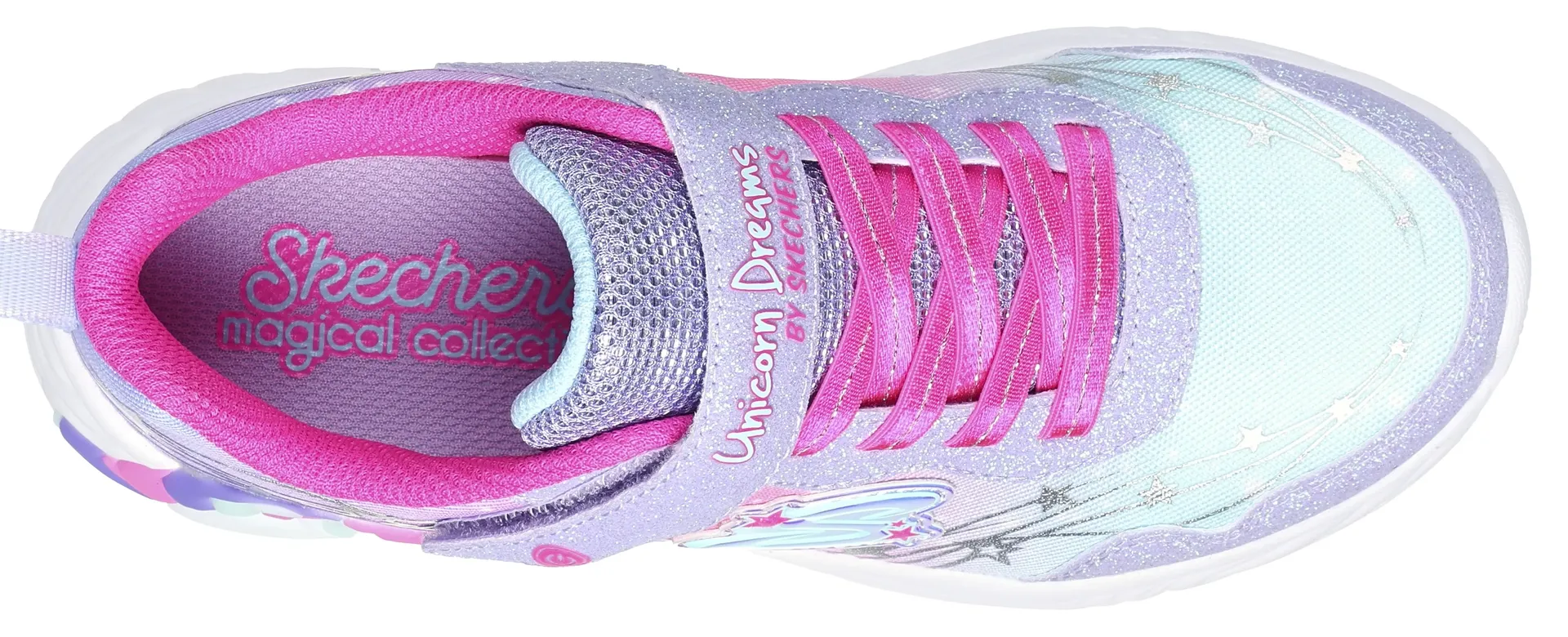 Детские кроссовки Skechers "UNICORN DREAMS", мигающая обувь, обувь на липучке, детская обувь на резинке и ремешке на липучке Skechers Kids, цвет Lavendel-Rosa Einhorn — фото 4
