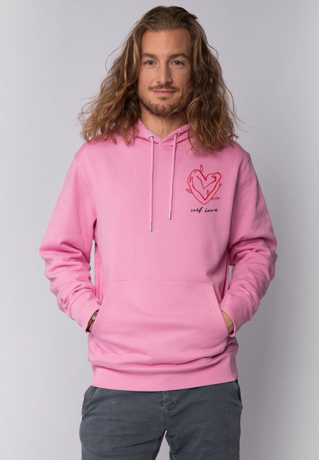 

Толстовка с капюшоном SELF LOVE watapparel, светло-розовый