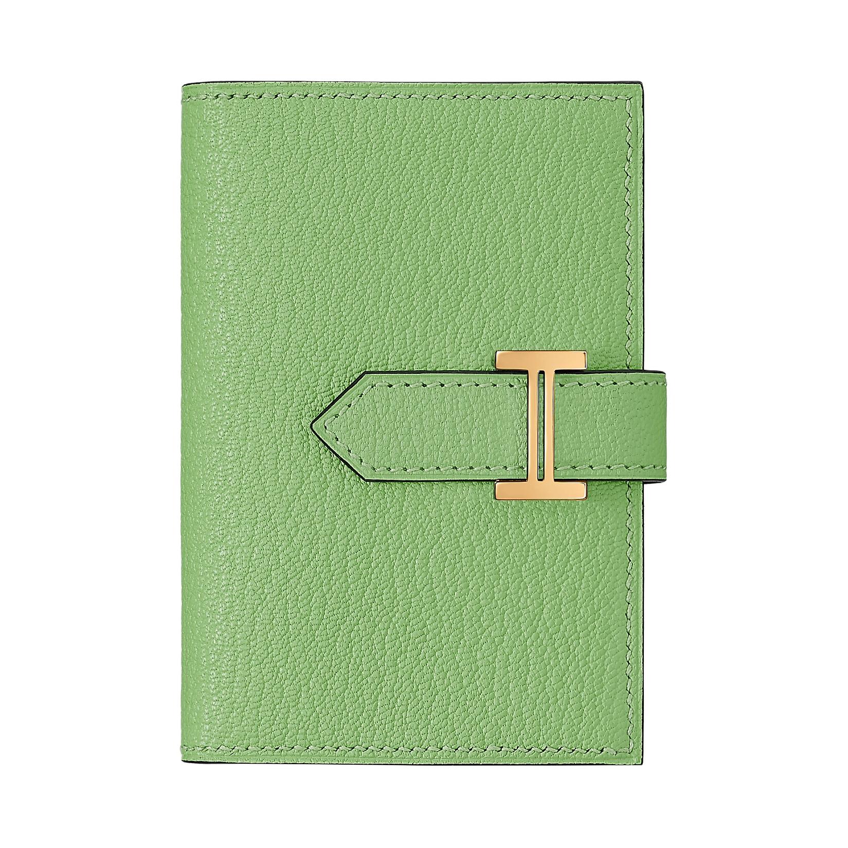 

Кошелёк мини женский Hermes из козьей кожи Mysore зелёный 3I Vert Criquet авокадо зелёный/крикет зелёный