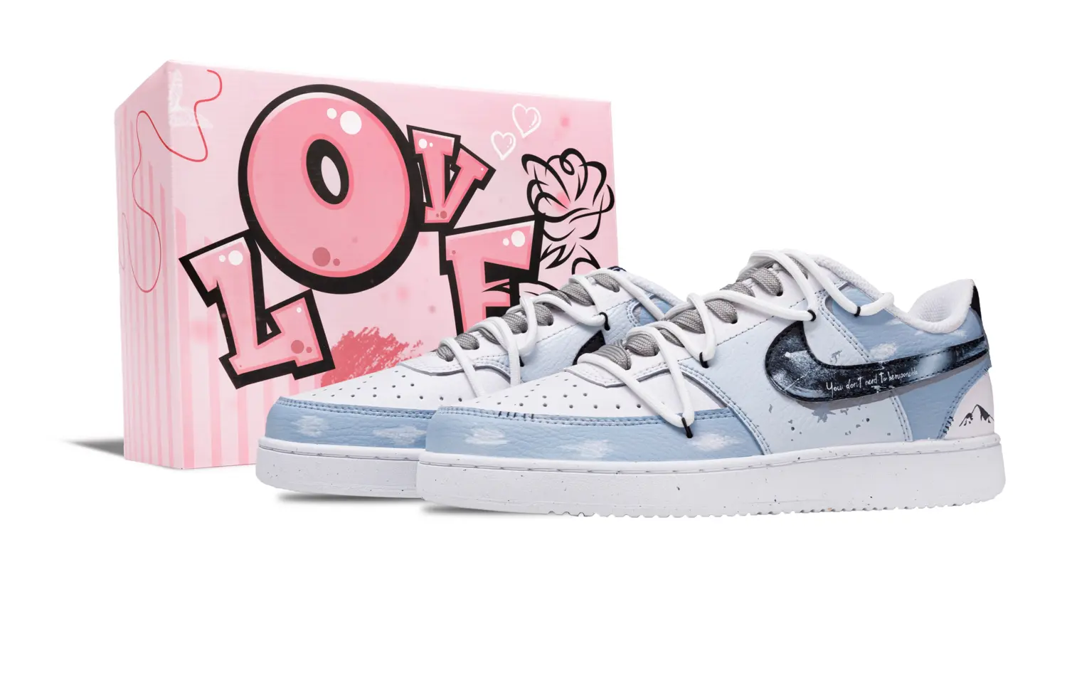 

Кроссовки Court Vision 1 Blue Xi Box с низким верхом, противоскользящие, износостойкие, мужские, стального цвета Nike, Steel Blue