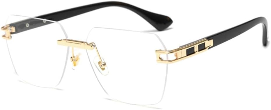 

Модные классические безободковые солнцезащитные очки в винтажном металлическом стиле для мужчин и женщин, с защитой от УФ-излучения UV400, очки для рыбалки JWMSXYQR, 06