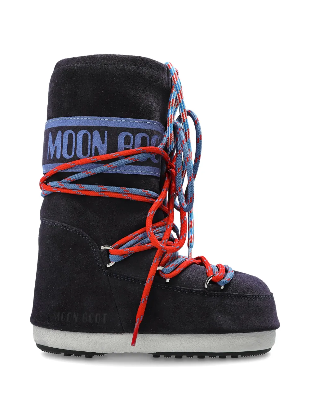 Замшевые шнурованные сноубутсы MB Icon Moon Boot Kids, синий — фото 2