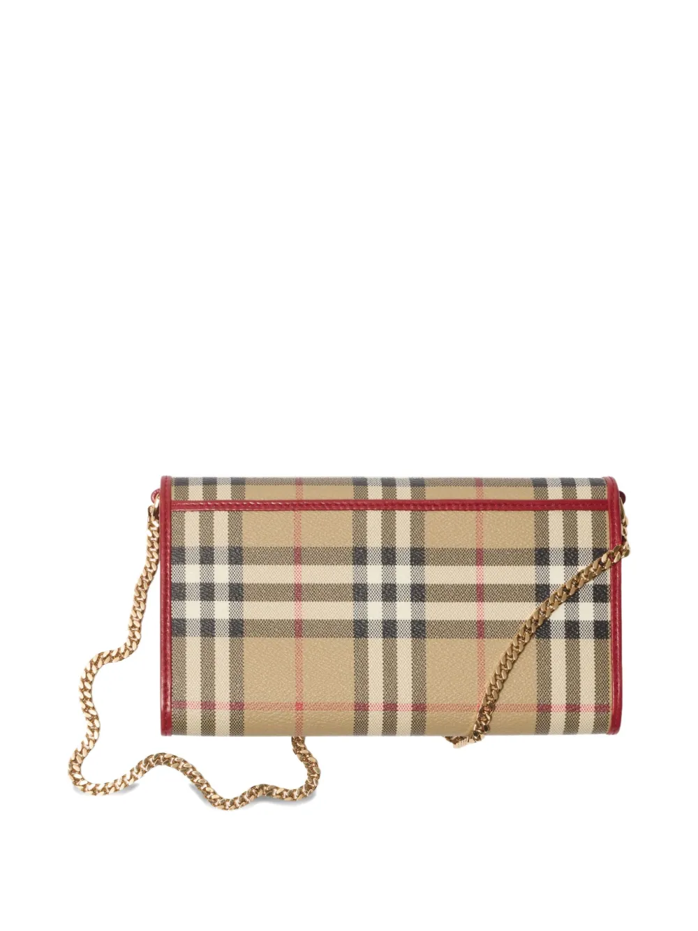 Клетчатая мини-сумка с цепочкой Burberry, бежевый — фото 2