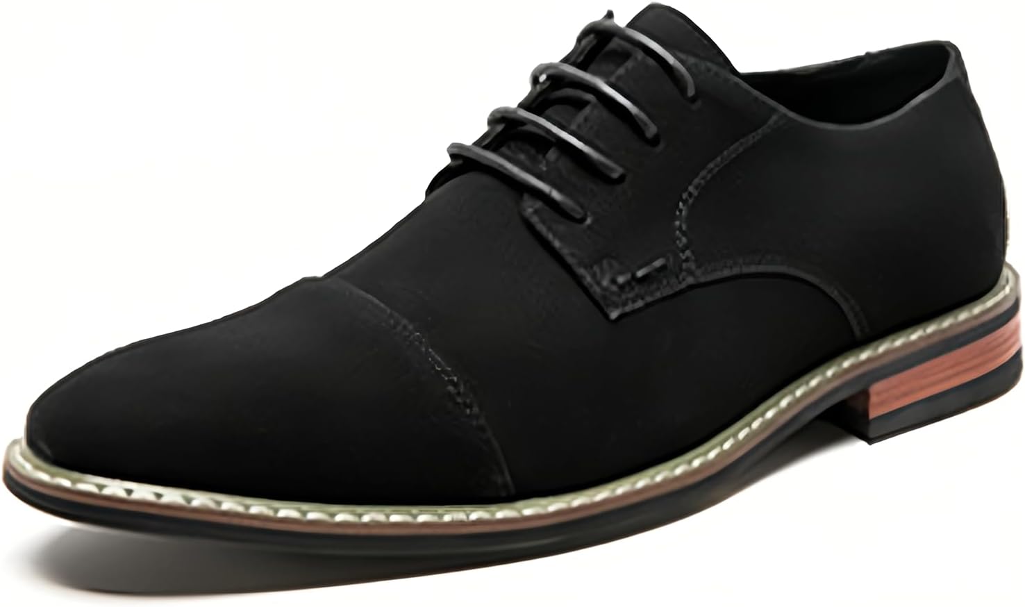 

Мужские классические туфли-оксфорды из замши с массивным каблуком, ретро с заостренным носком, с нескользящей мягкой подошвой, на шнуровке, деловые и формальные туфли для вечеринок, свадеб, мероприятий Bedgmdeg, черный