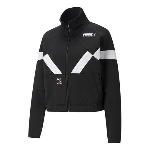 

Куртка (WMNS) PUMA Pi Dblknit Logo Printing Stand-up Collar Jacket Black 531347-01
