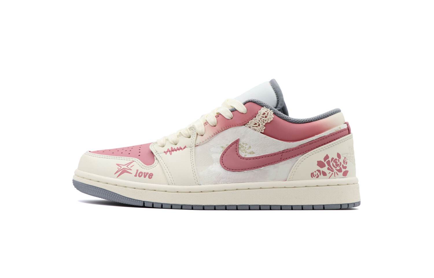 

Баскетбольные кроссовки Air 1 Vintage Men Low-Top бежевый/розовый Jordan