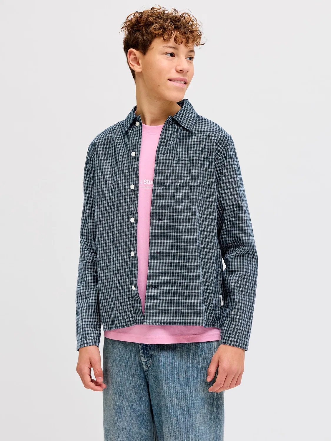 Рубашка с принтом, JACK & JONES Junior, sky captain — фото 2