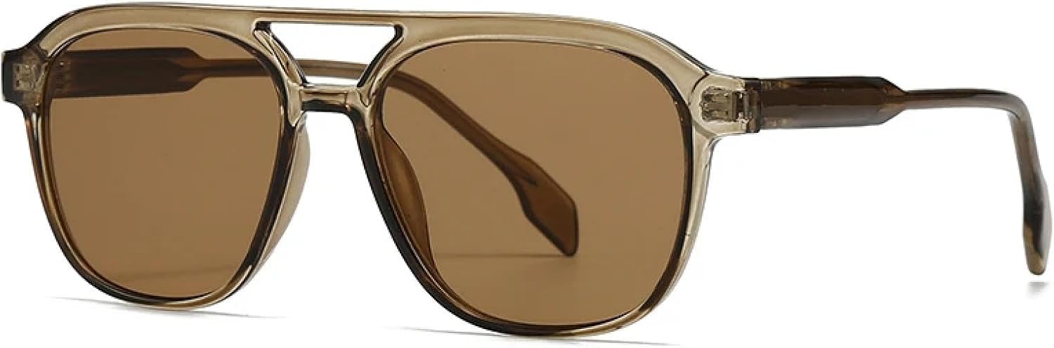 

Женские солнцезащитные очки с двойной перемычкой, роскошные солнцезащитные очки в стиле ретро для мужчин, градиентные солнцезащитные очки с защитой от УФ-излучения UV400 TKKTLLT, Tea Tea