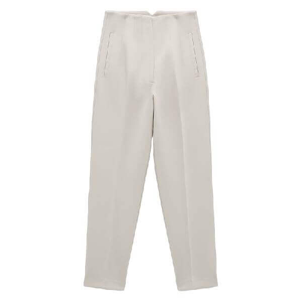 

Брюки Zara High Waist, желтовато-белый