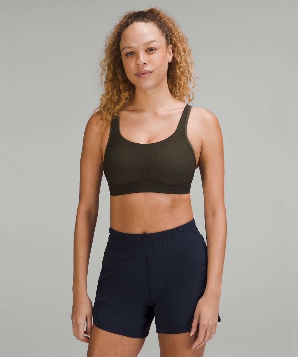 

Бюстгальтер Run Times Lululemon, оливковый