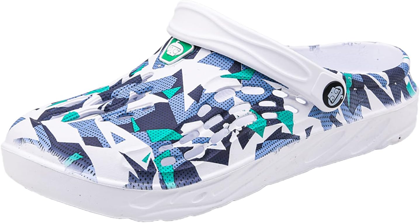 

Meidiastra Унисекс-взрослые сабо, сандалии, летняя дышащая садовая обувь, домашние и уличные тапочки, мюли, белый/синий