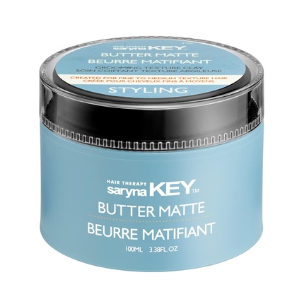 

Глина для укладки волос Butter Matte Grooming Texture для всех типов волос Extra Matte Finish Без запаха Сильная фиксация Saryna Key