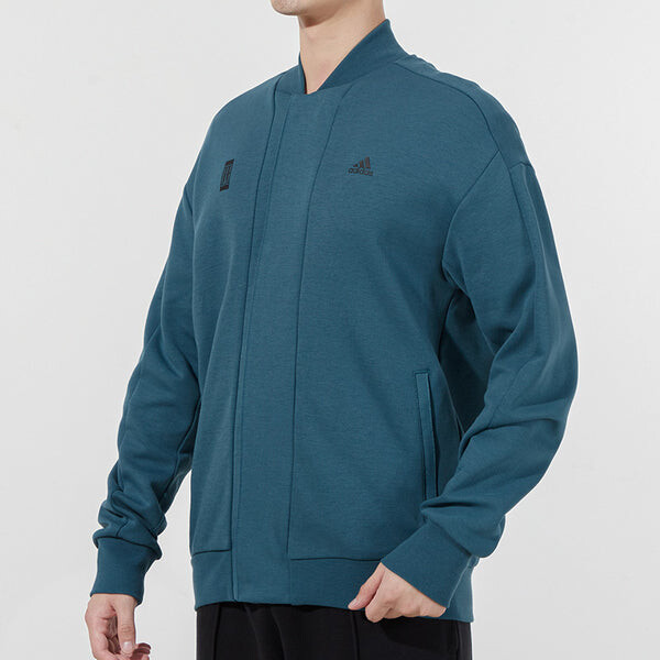 Куртка Men's adidas Martial Arts Series Logo Printing Sports Jacket Sky Blue, синий — фото 4