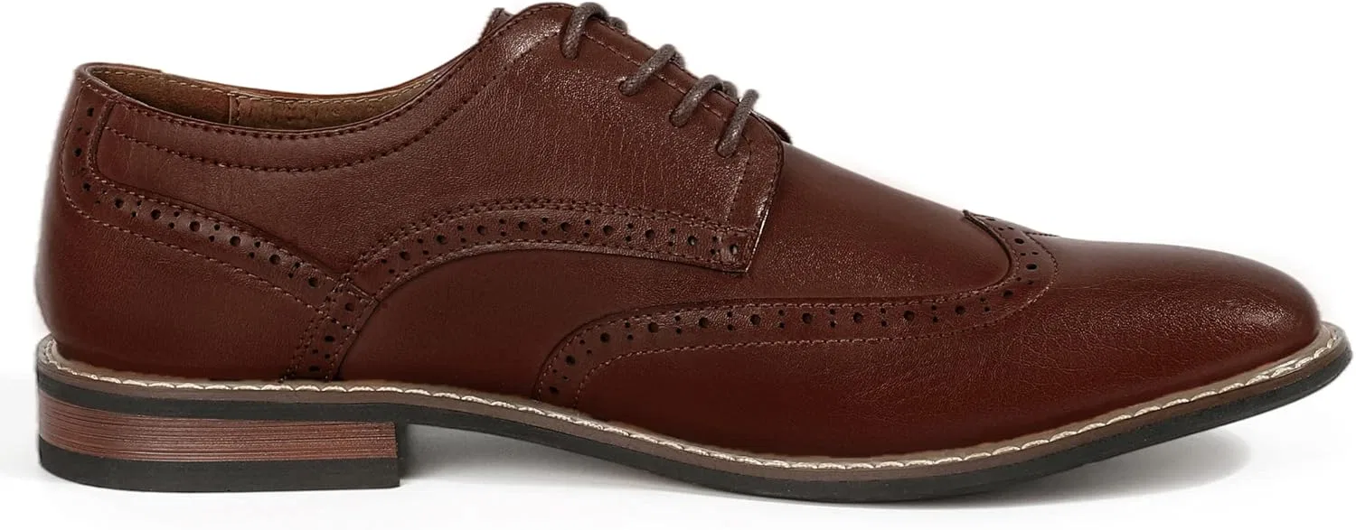 Мужские элегантные оксфордские туфли Mofri с защитным носком, удобные, Dark Brown Pu 04 — фото 4
