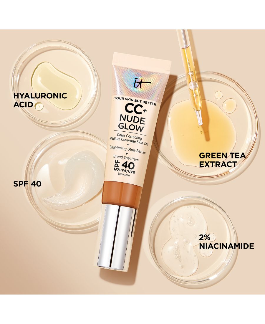 CC+ Nude Glow Lightweight Foundation + Glow Serum SPF 40 IT Cosmetics, цвет tan — фото 2