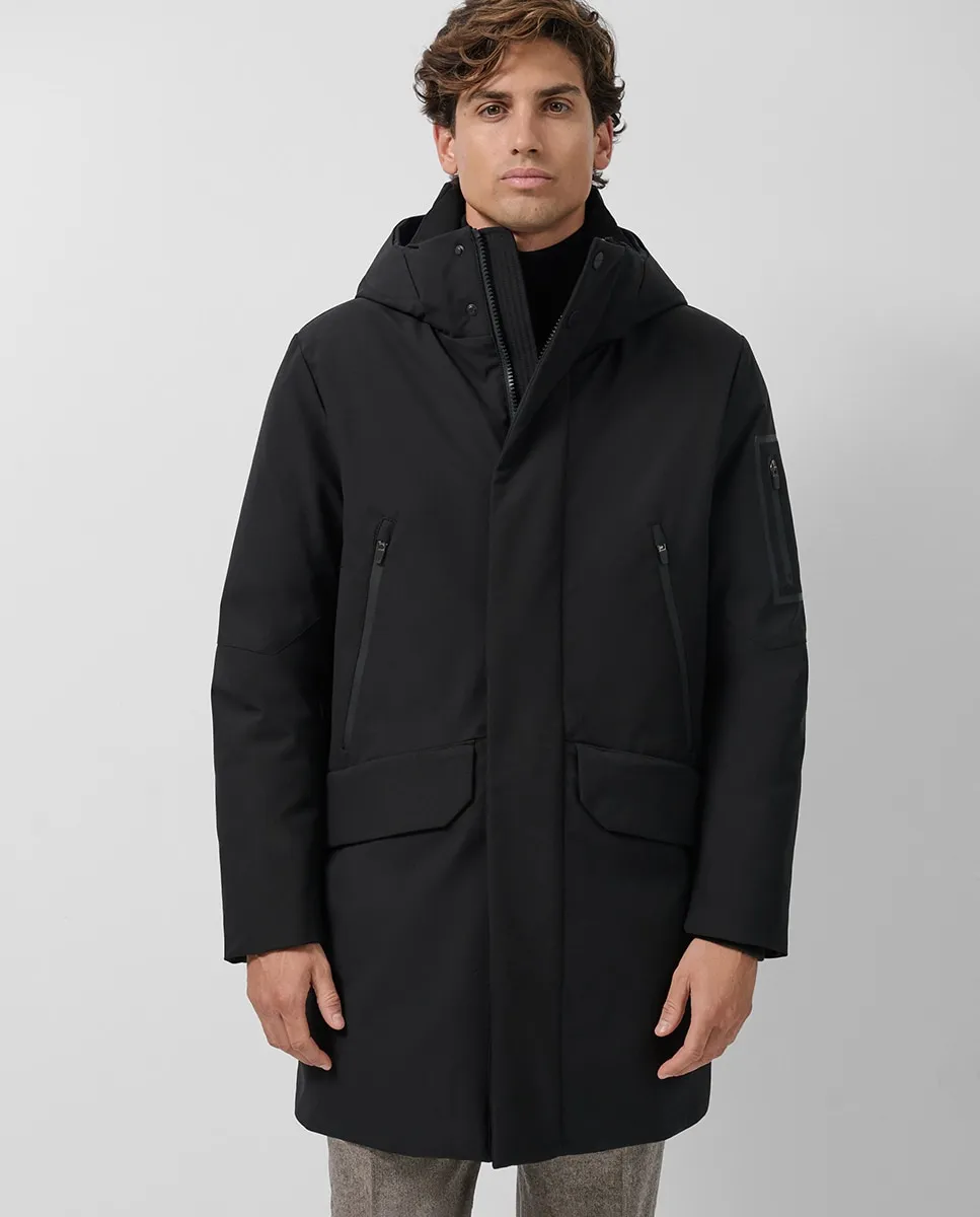 

Длинная мужская парка с технической подкладкой и утеплителем Roberto Verino, черный