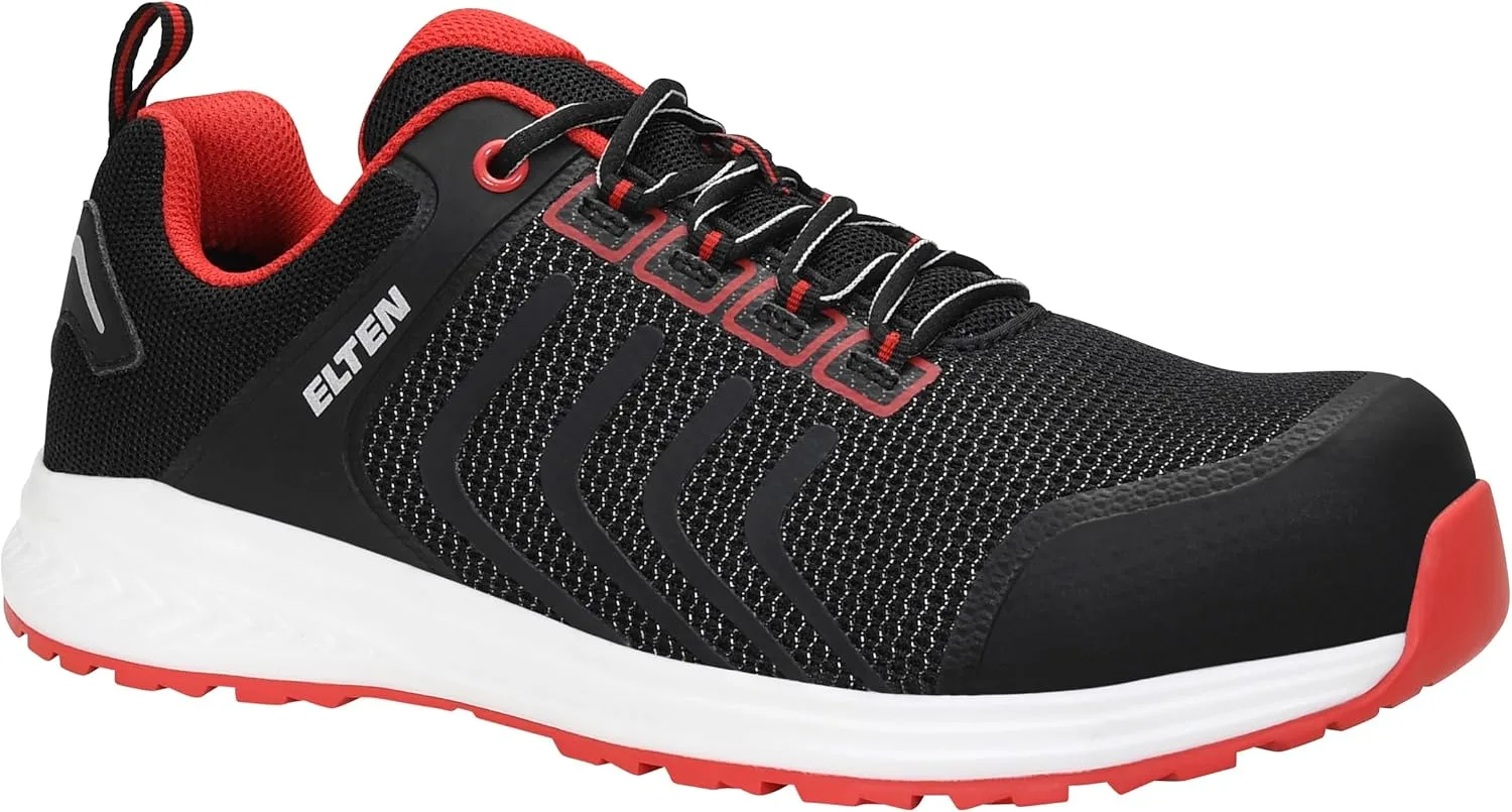 Кроссовки ELTEN Livas Black-Red Low ESD S1P, черный/красный
