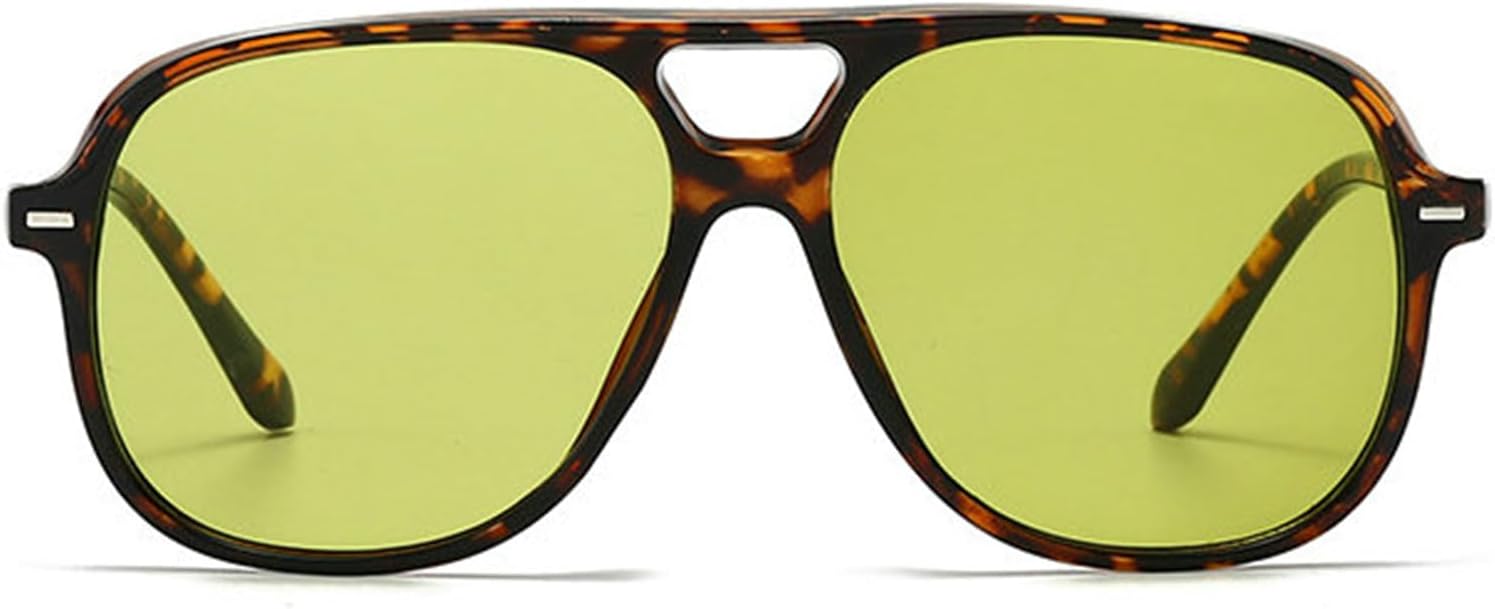 

Солнцезащитные очки-пилот COTIA большого размера для женщин и мужчин, в стиле ретро 70-х, квадратная форма, двойная перемычка, модные мужские солнцезащитные очки для активного отдыха, защита от ультрафиолета UV400, Leopard Green