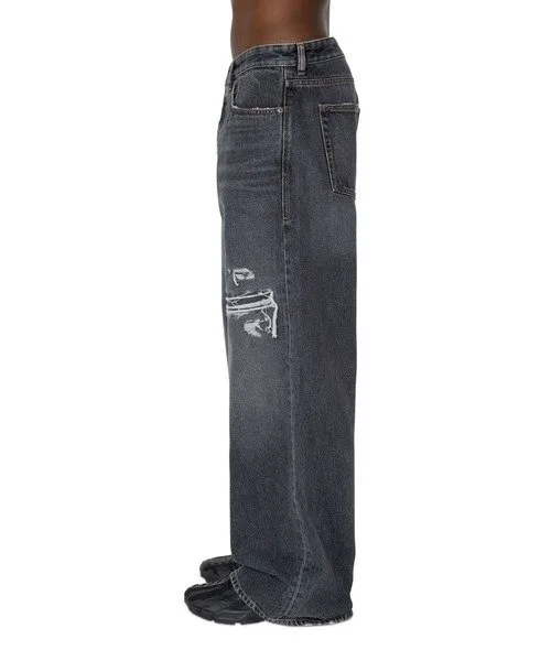 Мужские джинсы свободного кроя прямого кроя Diesel, black — фото 4