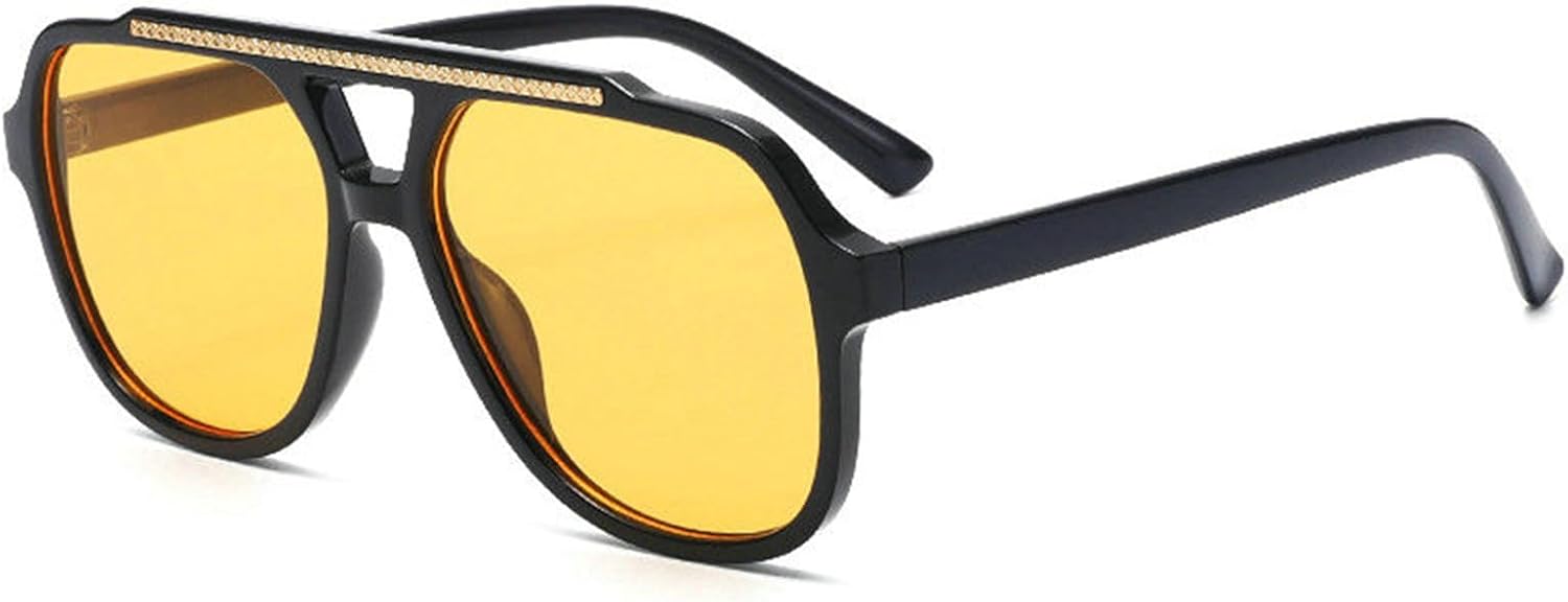 

Willochra Модные солнцезащитные очки-пилот с двойной перемычкой, женские, в стиле ретро, ​​черные, с защитой от УФ-излучения UV400, мужские, трендовые солнцезащитные очки, C2