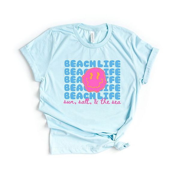 

Футболка с принтом Beach life smiley face Simply Sage Market, Ice Blue, Зеленый, Футболка с принтом Beach life smiley face Simply Sage Market, Ice Blue