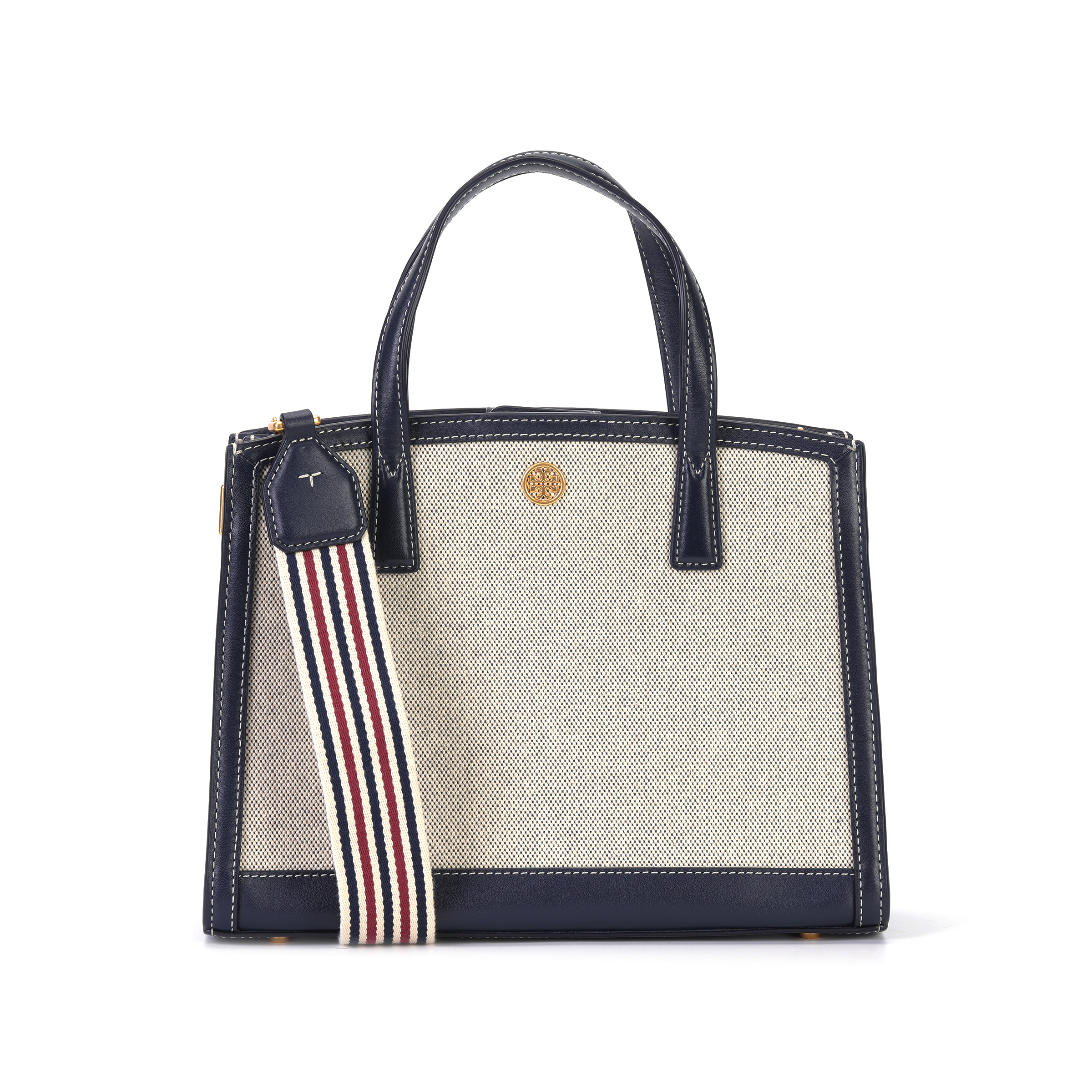 

TORY BURCH Сумка женская кожаная Walker Crossbody небольшого размера, бежевая/морская, темно-синяя