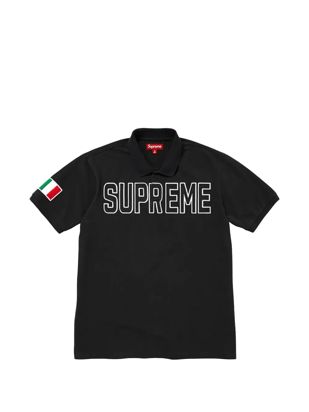Поло-Рубашка с аппликацией из твила Supreme, черный
