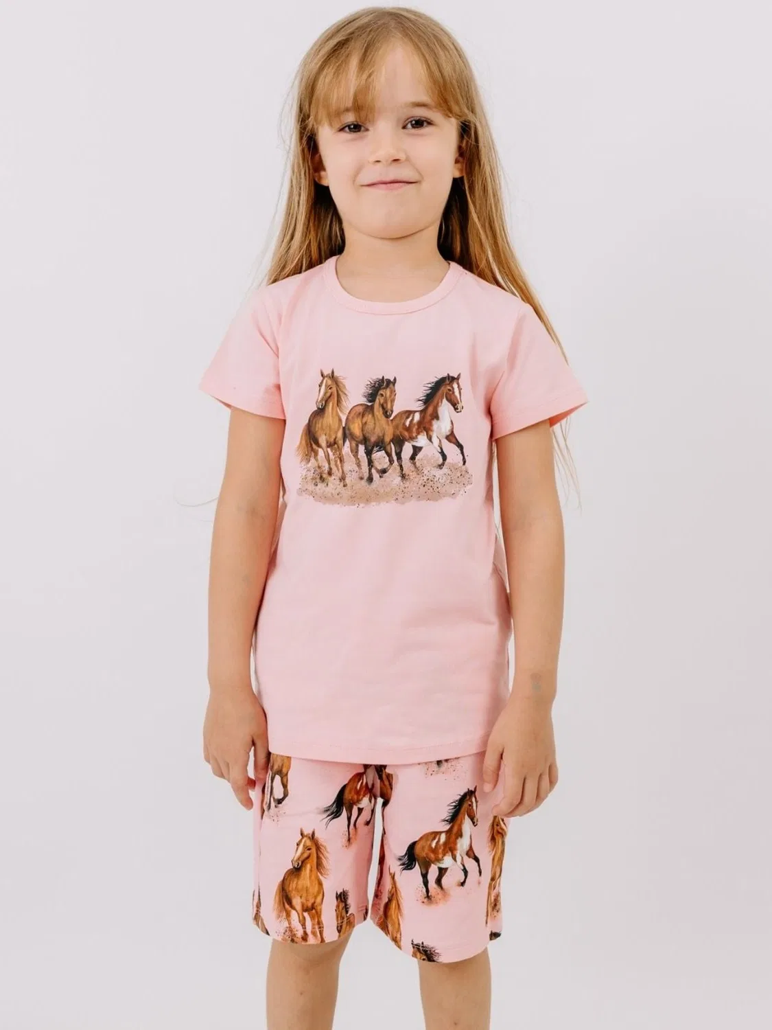 Обычные брюки 'Walkiddy - Graceful Horses Shorts' Walkiddy, Light Pink — фото 2
