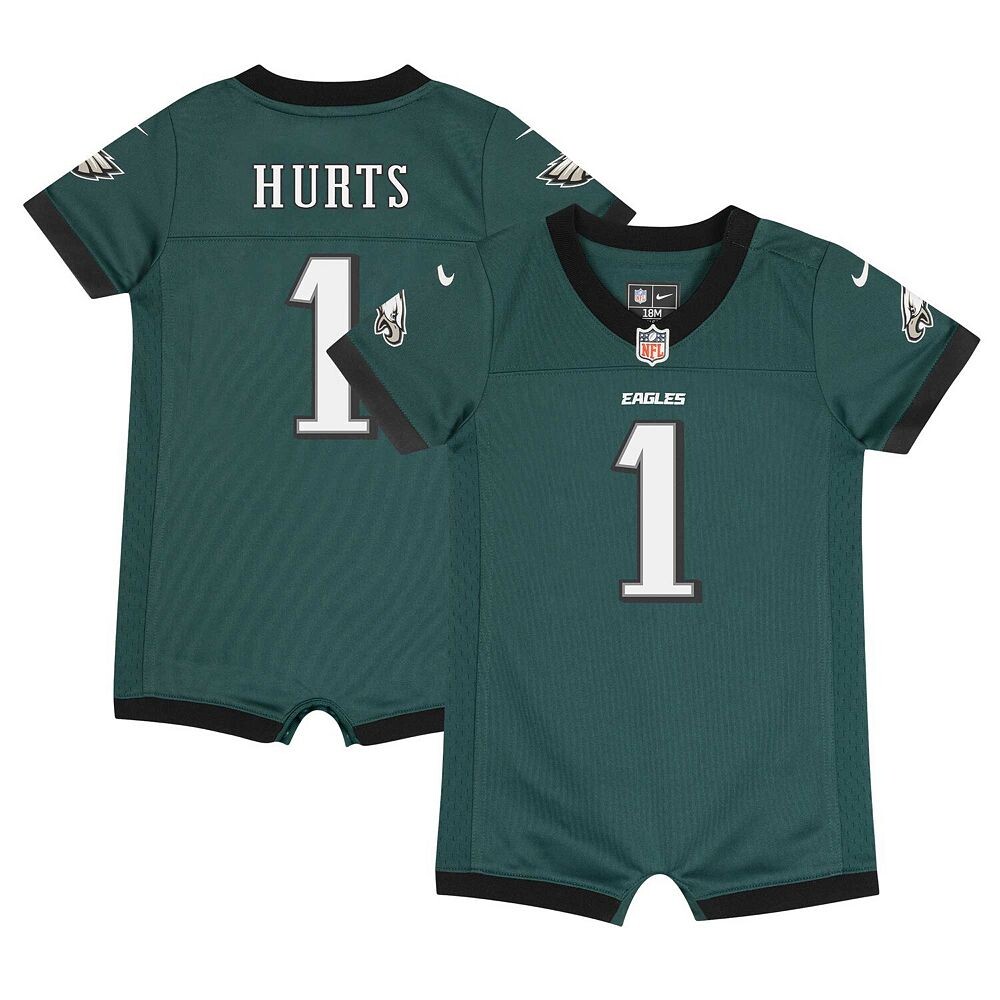 Джерси-комбинезон для новорожденных и младенцев Nike Jalen Hurts Midnight Green Philadelphia Eagles Game, цвет Eag Green — фото 2