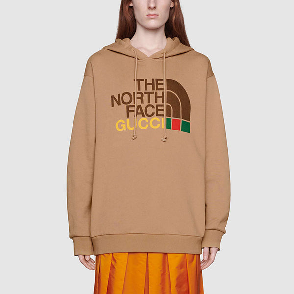 Толстовка x the north face cotton hoodie 'brown' Gucci, коричневый — фото 3