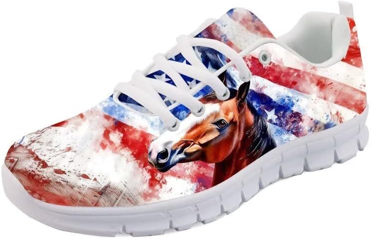 

Женские спортивные кроссовки Forchrinse с принтом американского флага и смелого орла, кроссовки для мужчин и женщин, обувь USA, президентская независимость, Horse American Flag